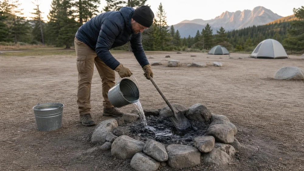 Campfire Extinguishing Checklist: Drown, Stir, Feel, and Leave It Cold
