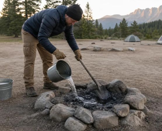 Campfire Extinguishing Checklist: Drown, Stir, Feel, and Leave It Cold