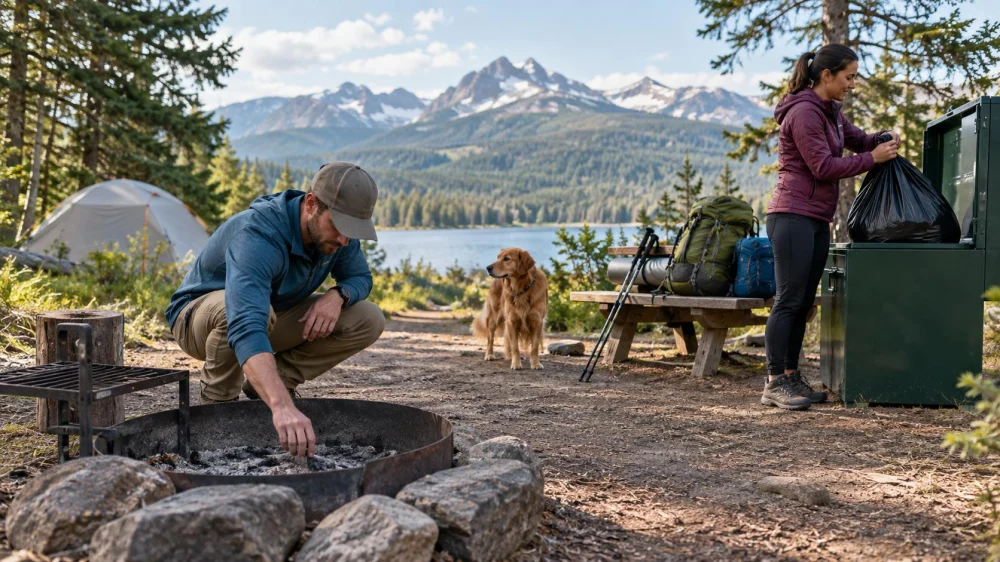 Camping Departure Check: Fire, Waste, Gear, and Route