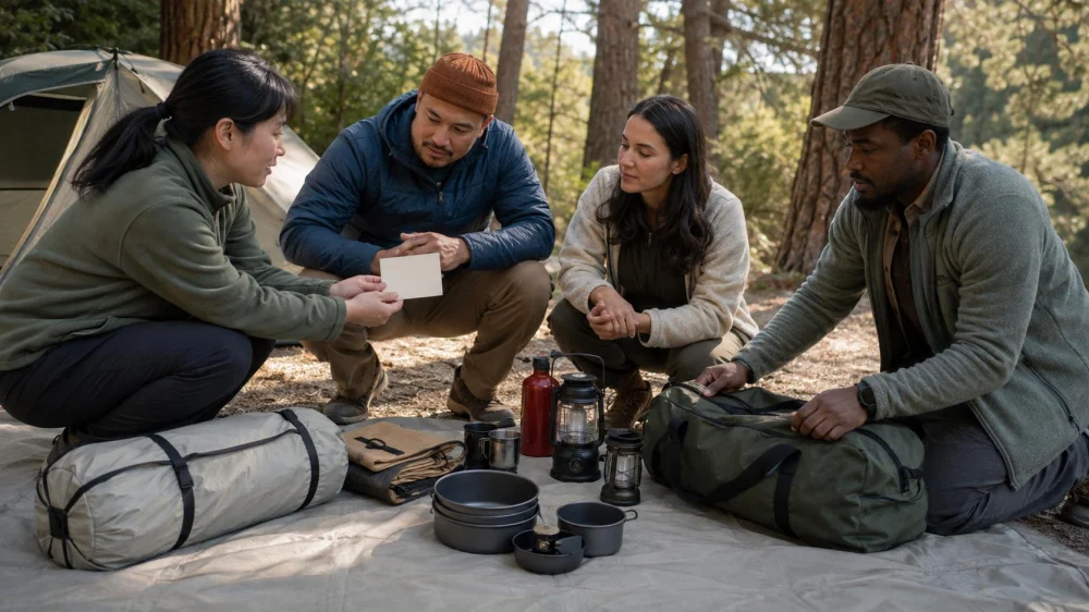 Camping Shared Gear Handoff: Assign, Inspect, and Confirm
