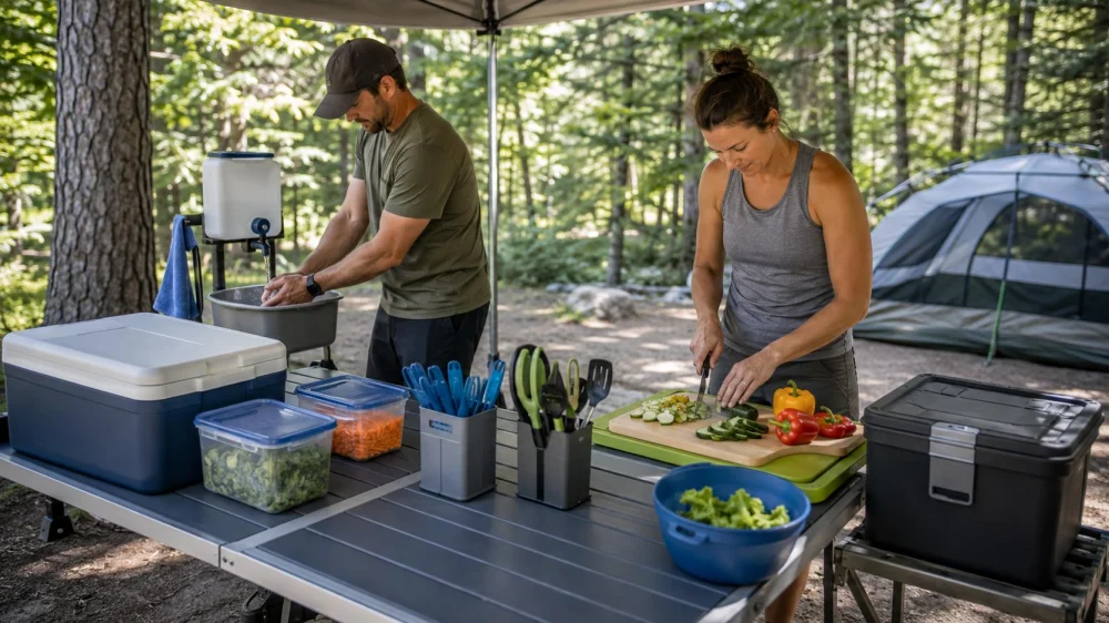 Campsite Food Prep Table: Clean Zones, Shade, and Storage