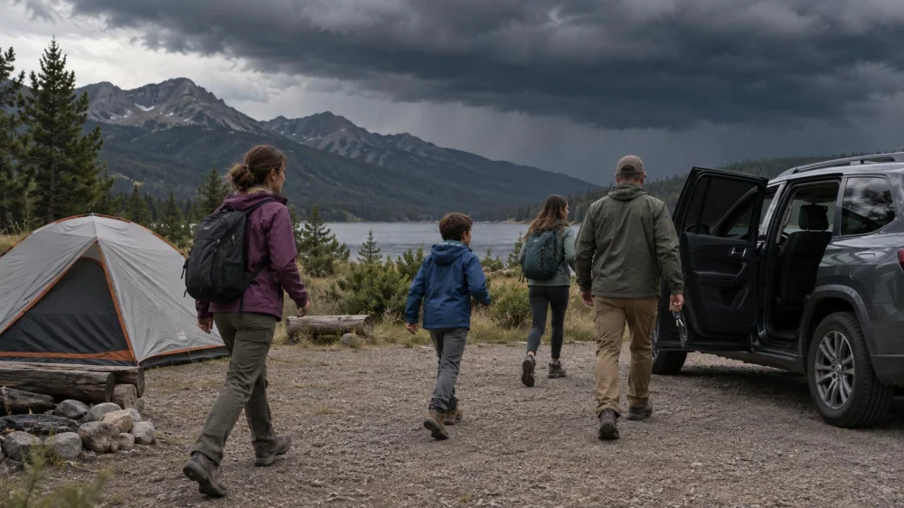 Camping Lightning Plan: Shelter, Route, and Wait Time