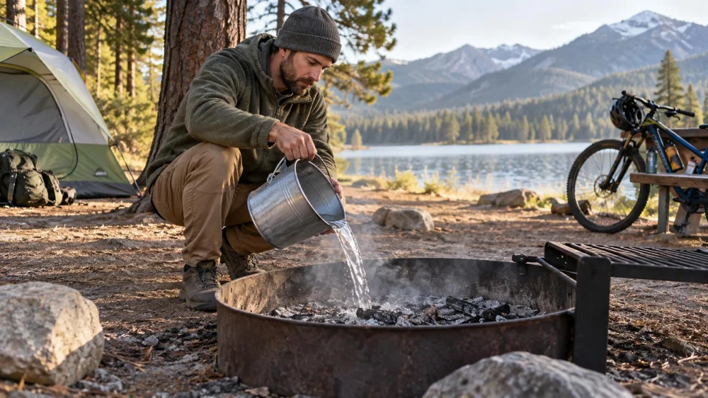Campfire Ash Disposal: Cooling, Water, and Site Rules