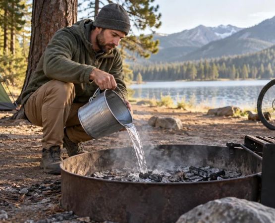Campfire Ash Disposal: Cooling, Water, and Site Rules