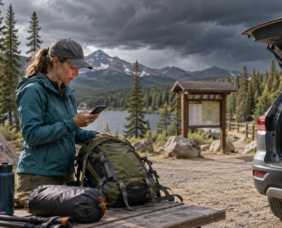 Campsite Storm Exit Plan: Alerts, Vehicle, and Meeting Point