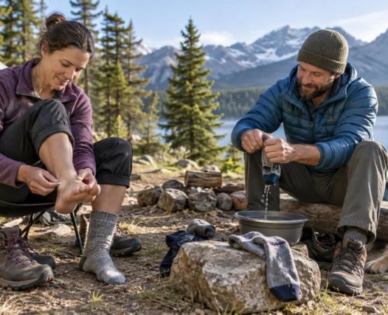 Camping Foot Care Plan: Socks, Hot Spots, and Drying